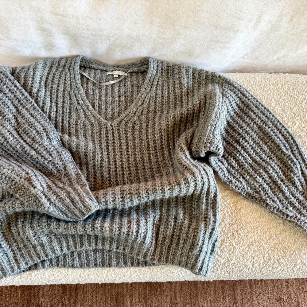 Rebecca Minkoff Charcoal V-Neck Sweater - Picture 3 of 6